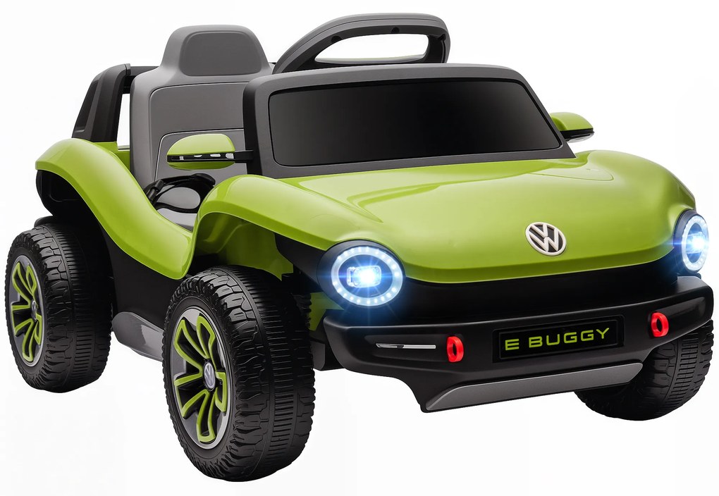 Carro Elétrico para Crianças Volkswagen E-Buggy Bateria 12V com Controlo Remoto 2,4 G Faróis LED Música USB 98x56,5x47 cm Verde