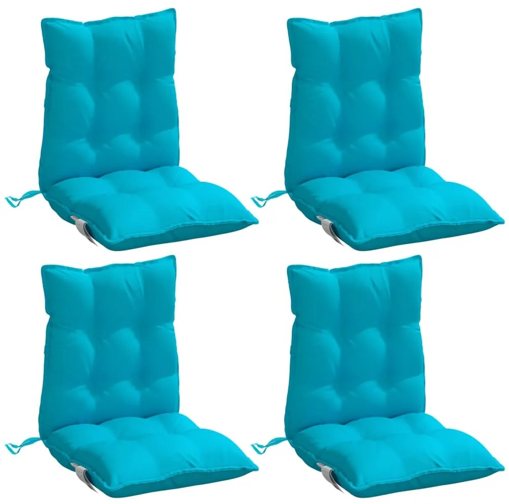 Almofadões cadeira encosto baixo 4 pcs tecido oxford turquesa