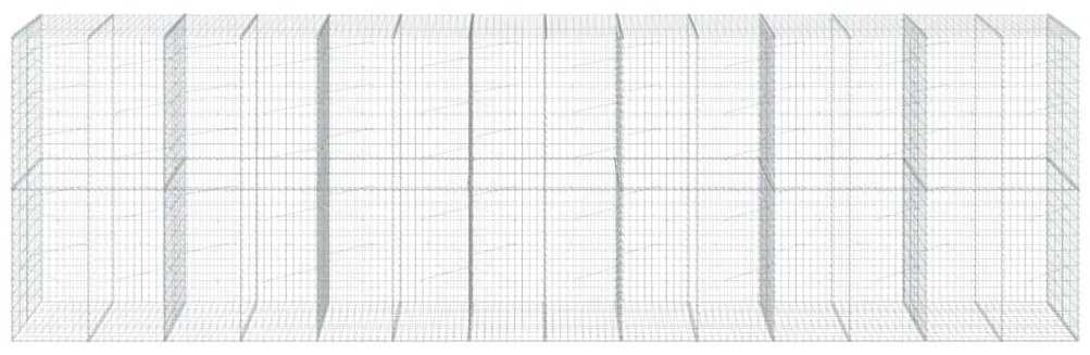 Cesto gabião com cobertura 700x100x200 cm ferro galvanizado