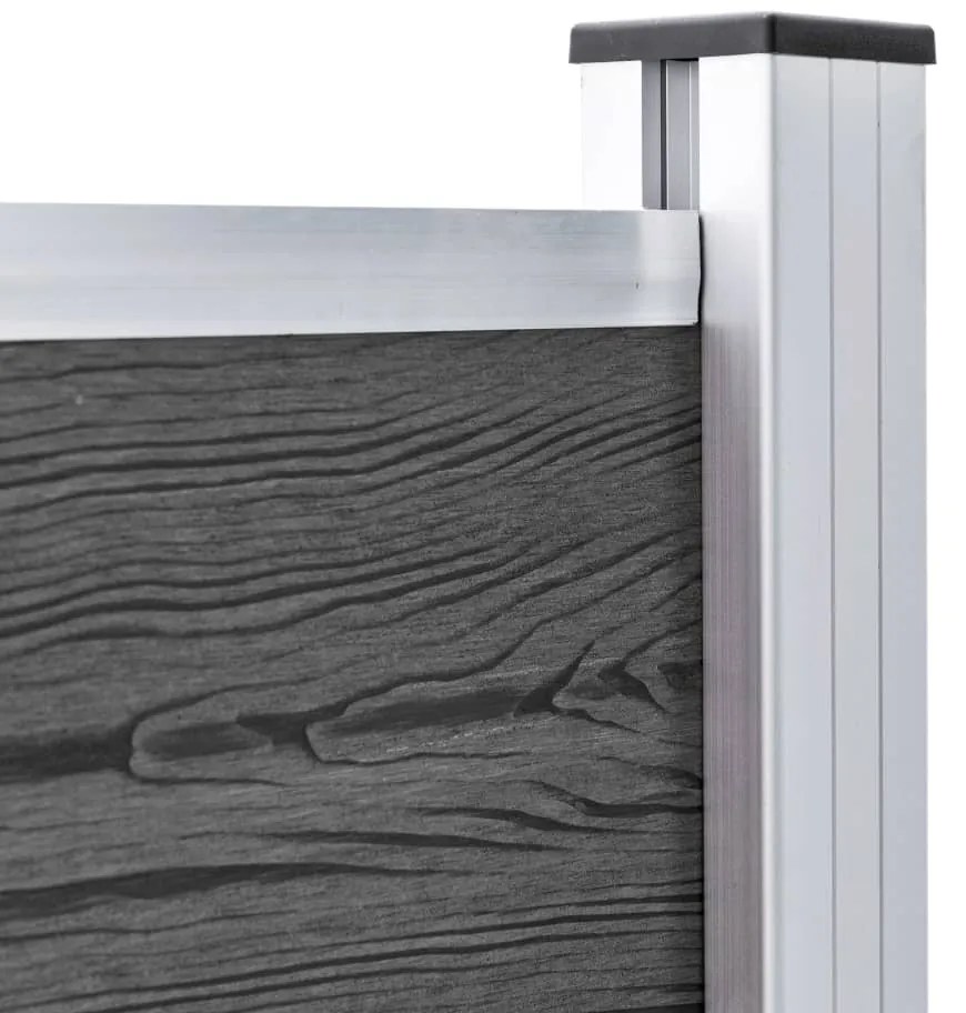 Conjunto de painéis de vedação WPC 526x105 cm preto