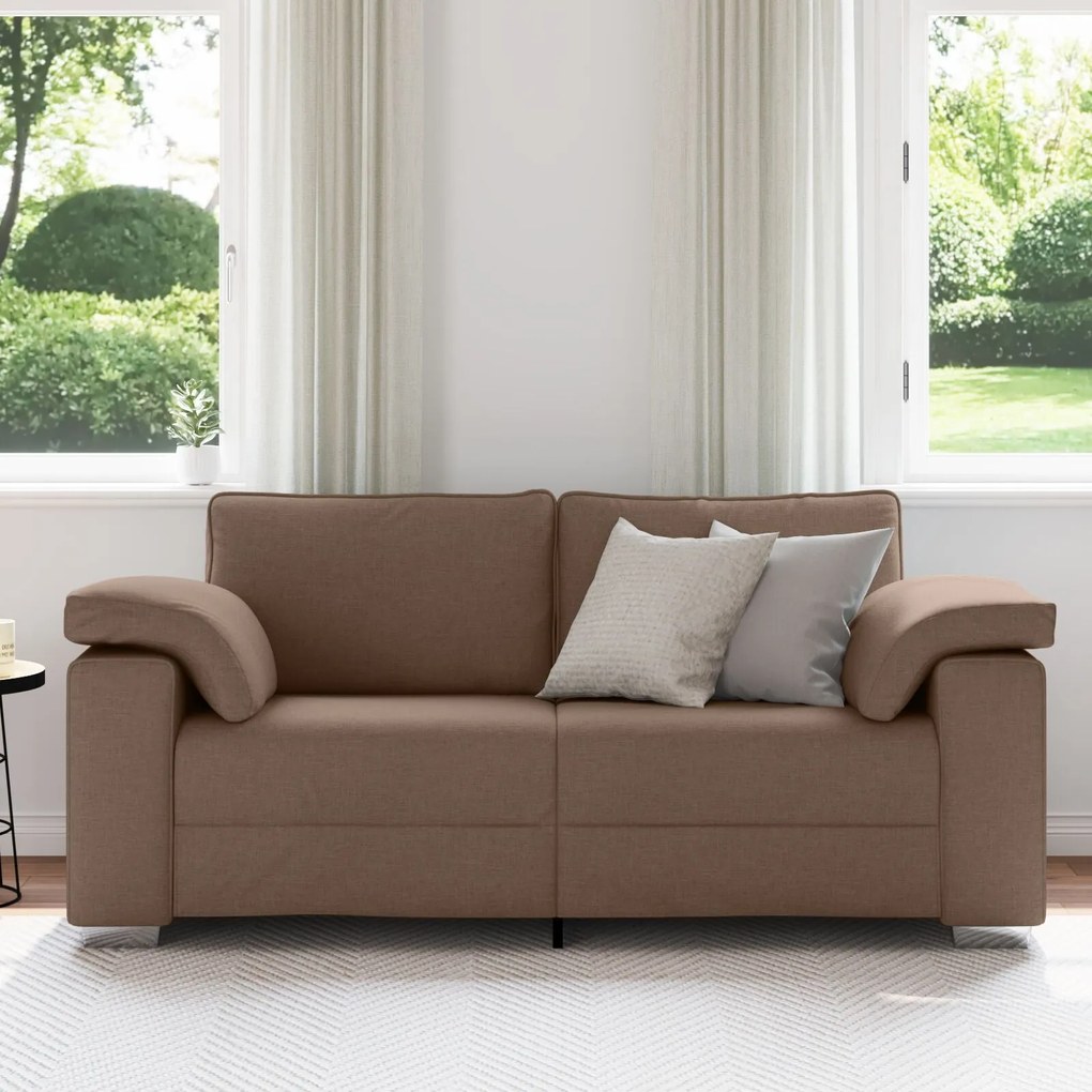 Sofá Loveseat Castanho 140 cm Tecido
