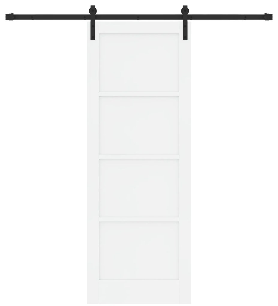 Porta Deslizante vidaXL com Conjunto de Ferragens Branca 78x211 cm Mad