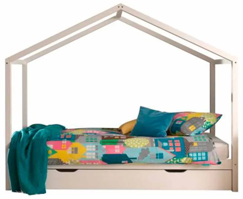 Conjunto Cama infantil de Casa DALLAS 90x200 com gaveta Branca