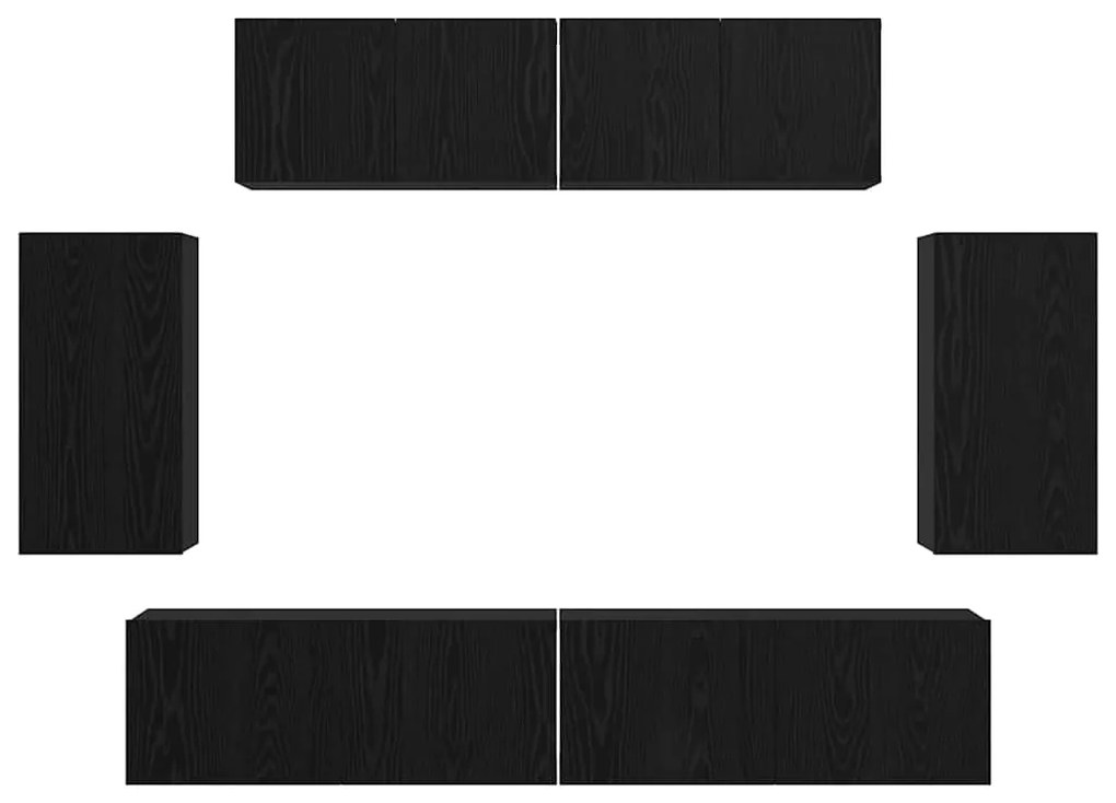 Gabinete de TV de Parede com armazenamento com porta 6 pcs Carvalho Pr