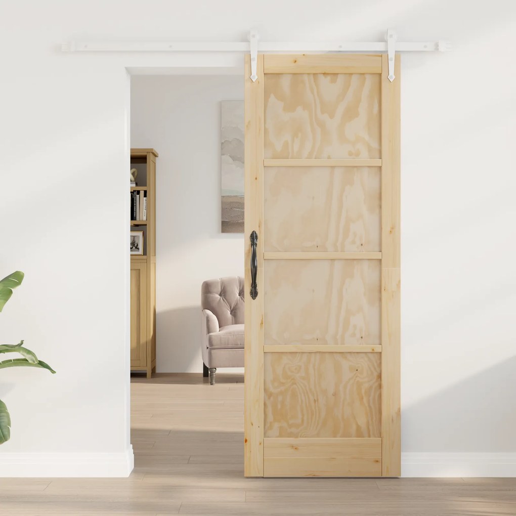 Porta Deslizante vidaXL com Kit de Ferragens 73.5x198.5 cm Madeira Mac