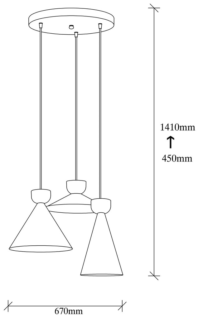 Candeeiro Suspenso Dodo – Preto – 67 x 67 cm