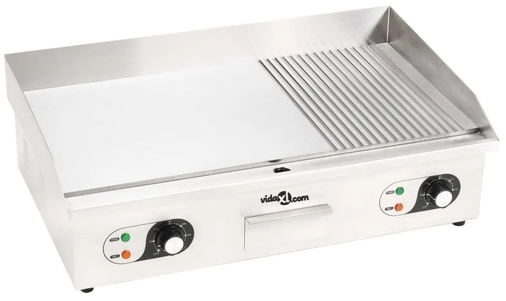 vidaXL Grelhador elétrico em aço inoxidável 4400 W 71x43x24 cm
