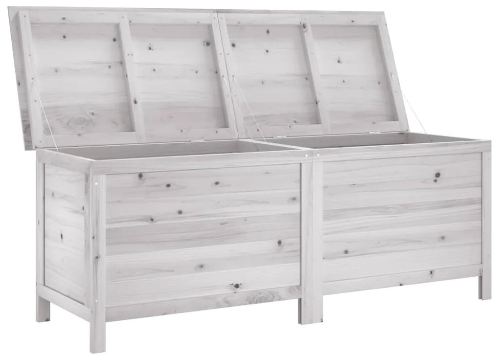 Caixa arrumação para jardim 150x50x56,5 cm abeto maciço branco