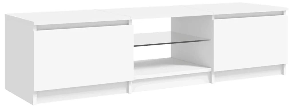 Móvel de TV com luzes LED 140x40x35,5 cm branco