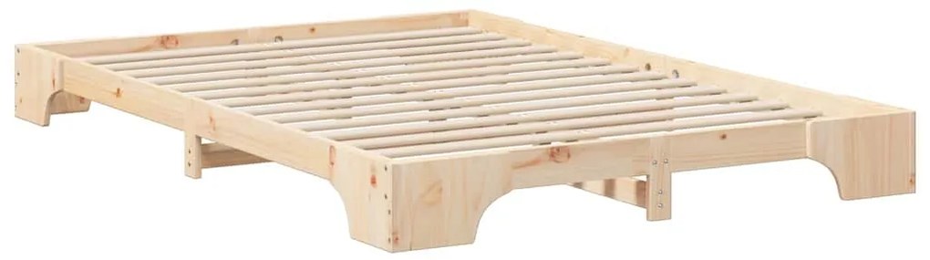 Estrutura de cama de chão Castanho 140 x 210 cm madeira