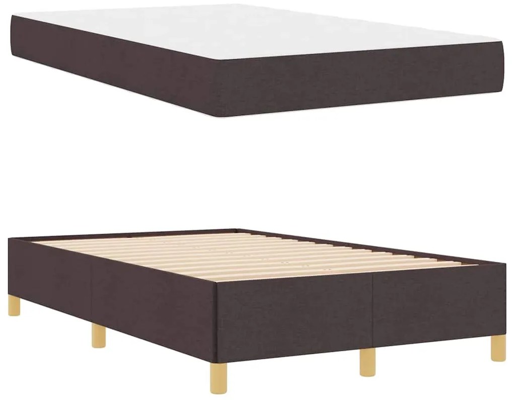 Cama Box Outros Marrom Escuro e Branco 120 x 190 cm tecido