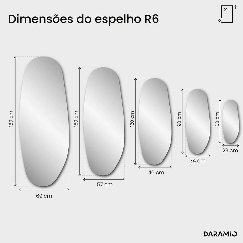 Espelho oval biselado Pure R6