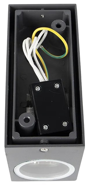 Conjunto de 2 Apliques Modernos Cinza Escuro 2 Luzes IP44 - Baleno