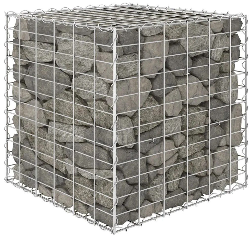 145651 vidaXL Canteiro elevado/cubo gabião 60x60x60 cm fio de aço