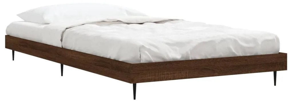 Estrutura de cama 90x190 cm derivados madeira carvalho castanho