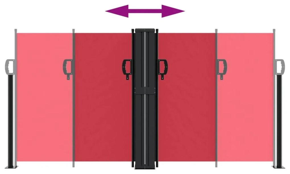 Toldo lateral retrátil 120x1000 cm vermelho