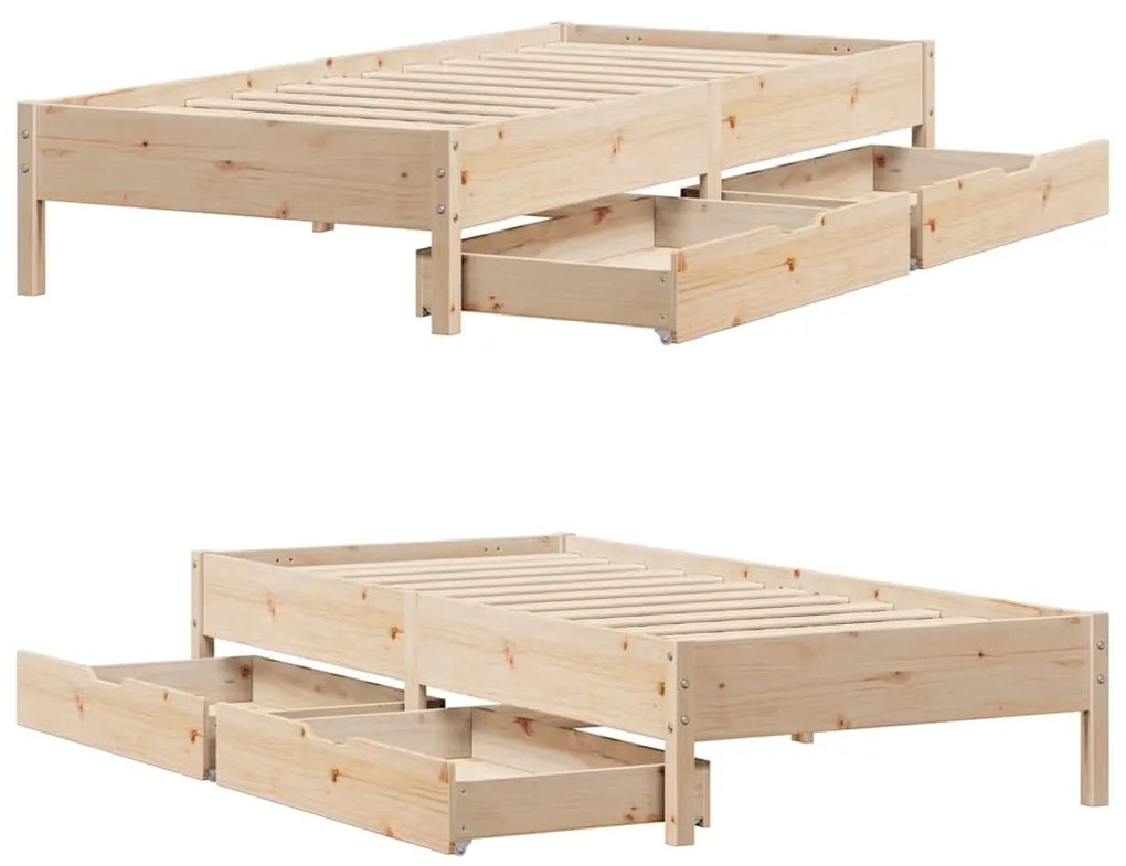 Cama sem colchão 90x190 cm madeira de pinho maciça