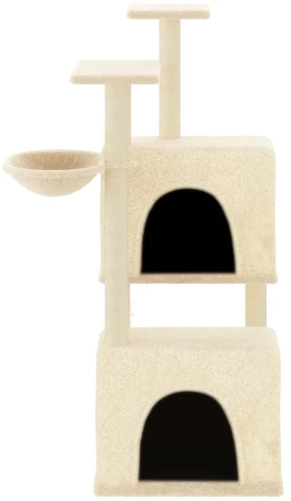 Árvore para gatos c/ postes arranhadores sisal 122 cm cor creme