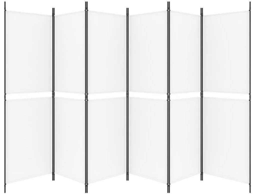 Biombo/divisória com 6 painéis 300x180 cm tecido branco