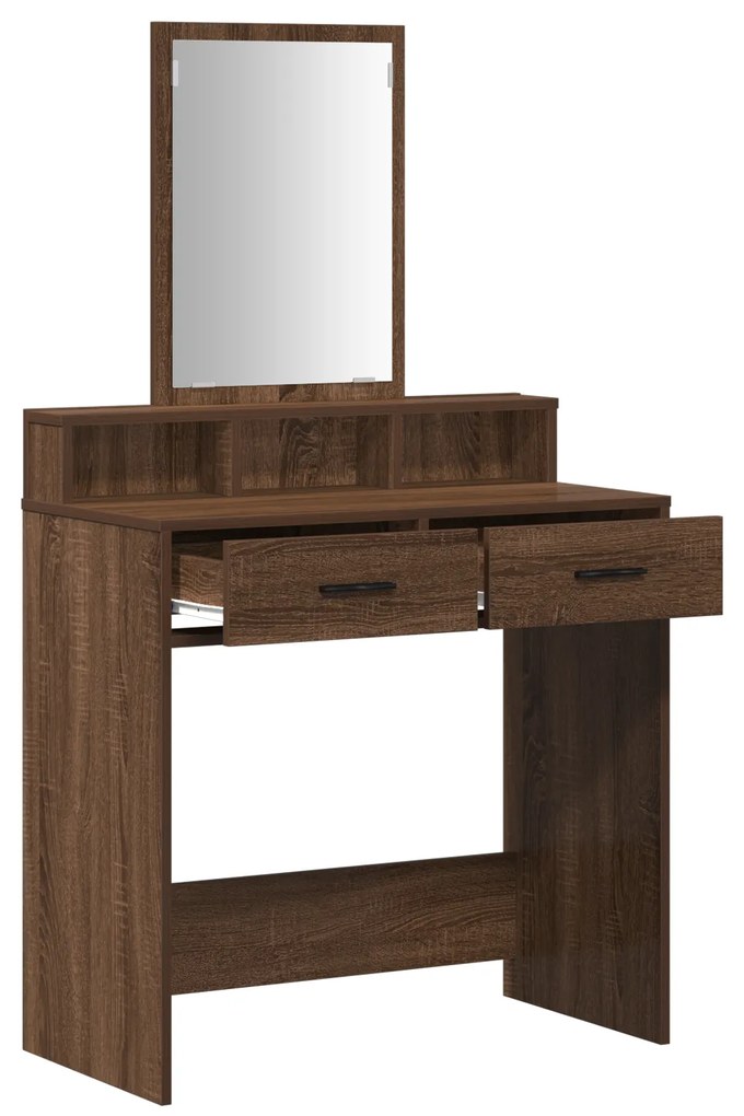 Mesa de Maquiagem com Gavetas Castanho Carvalho 79x41x140 cm