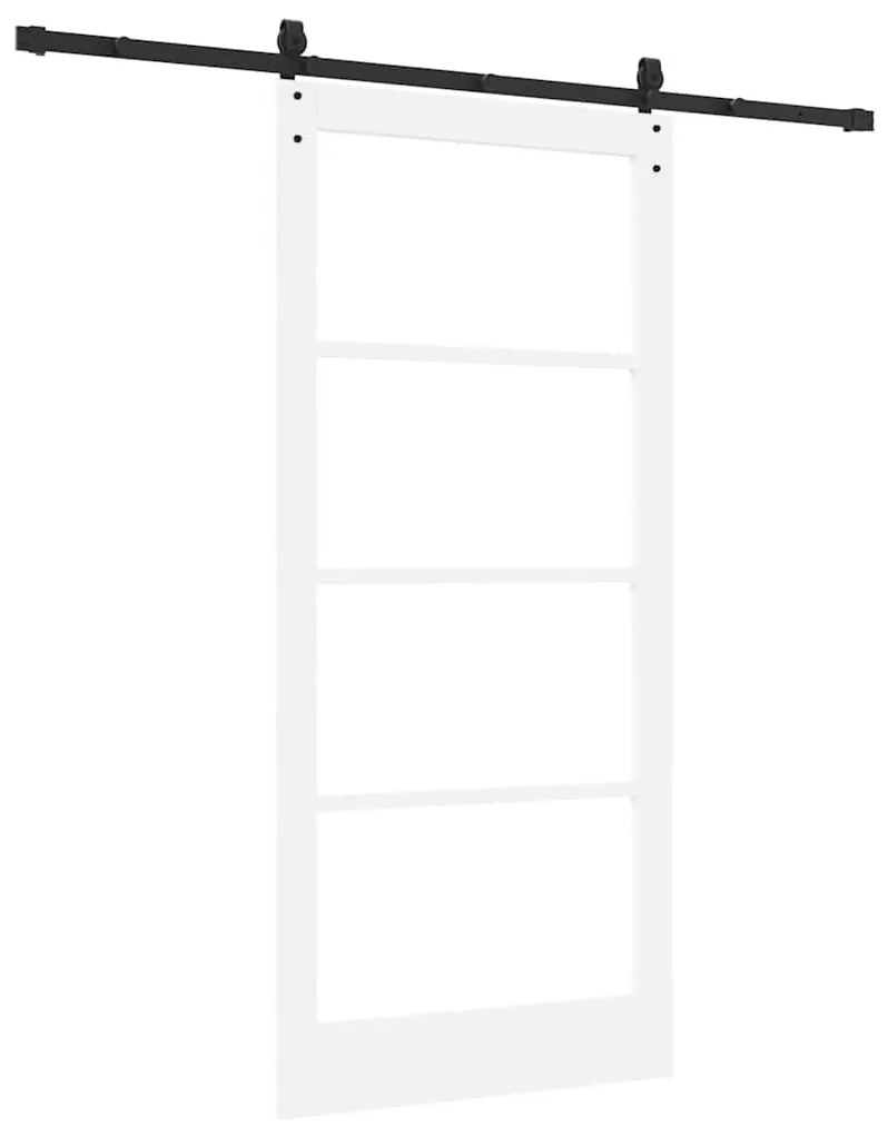 Conjunto de Porta Deslizante com Ferragens vidaXL Branca 93x202 cm de