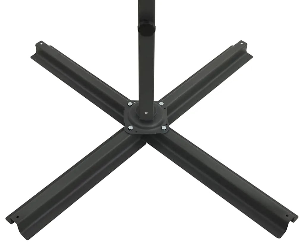 Guarda-sol de jardim com poste e luzes LED 250 cm bordô