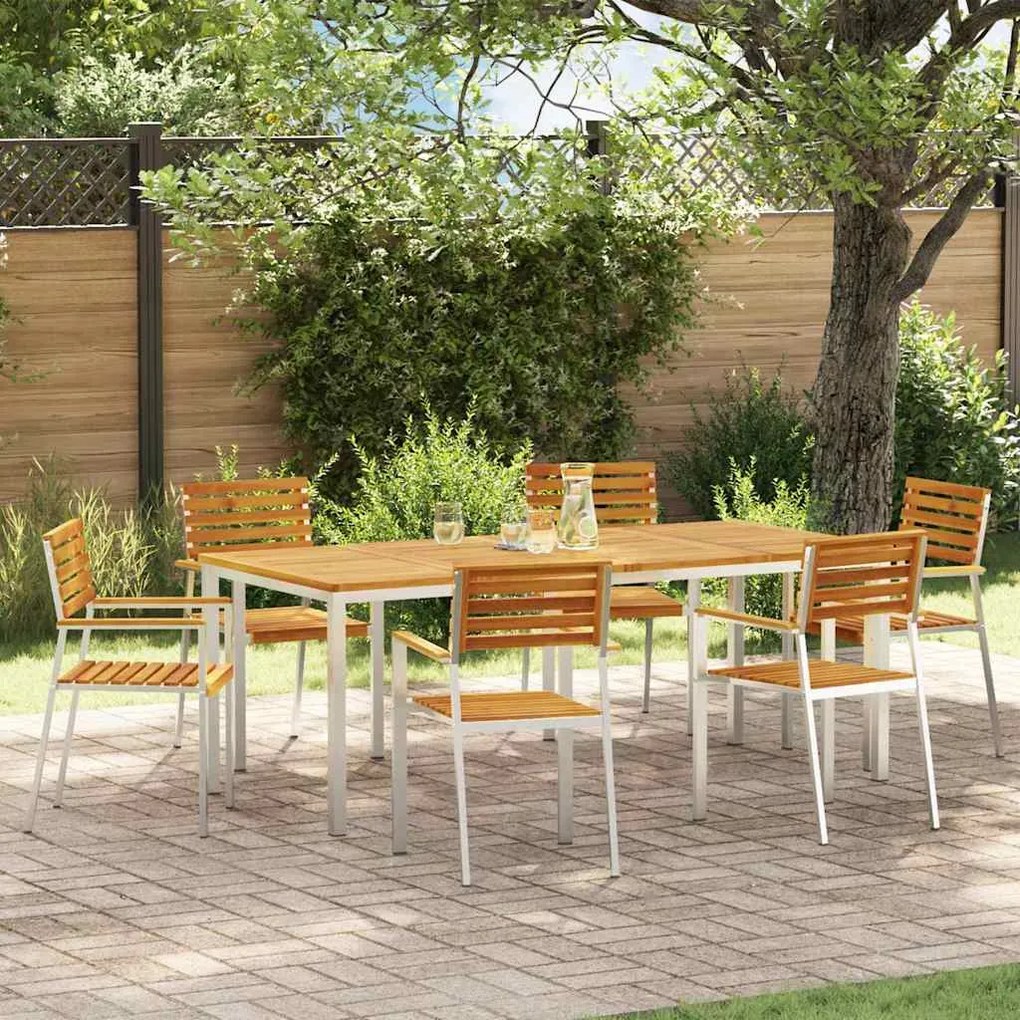 vidaXL Conjunto de Jantar para Jardim 7 pcs