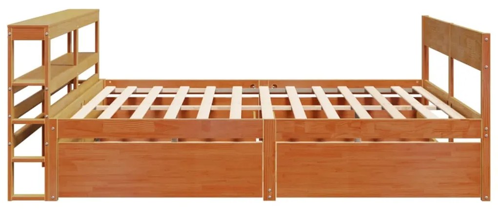 Cama sem colchão 180x200 cm pinho maciço castanho-mel