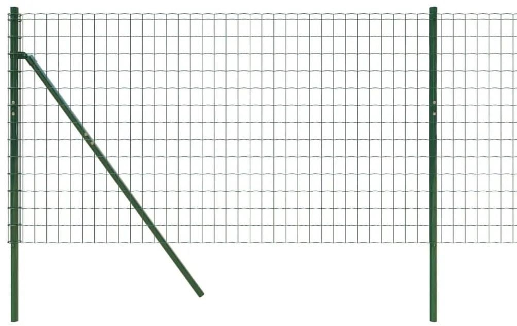 Cerca de malha de arame 0,8x25 m aço galvanizado verde
