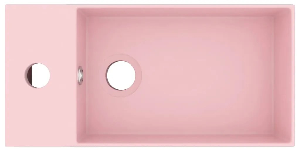 Lavatório WC c/ extravasamento cerâmica rosa mate