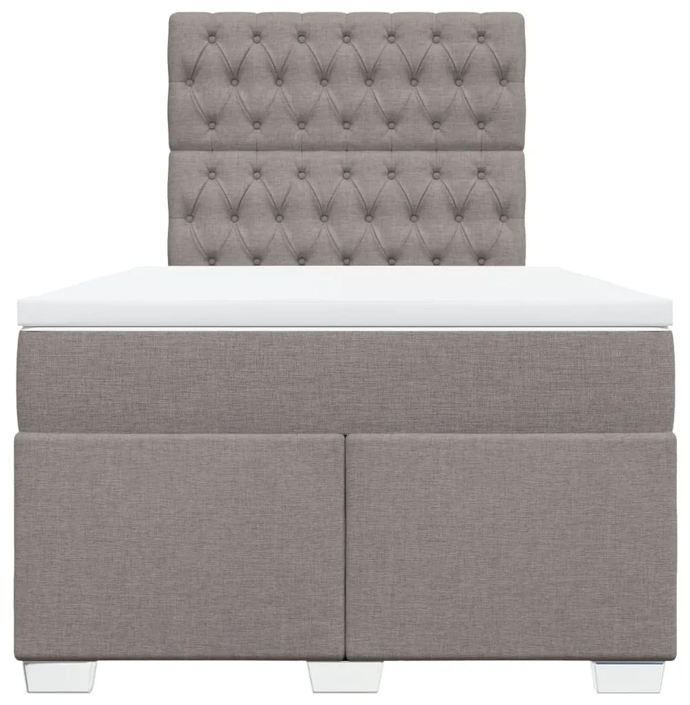 Cama boxspring c/ colchão 120x190cm tecido castanho-acinzentado