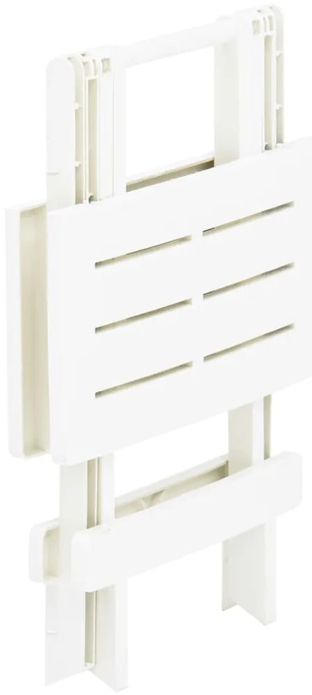 Mesa de jardim dobrável 45x43x50 cm plástico branco