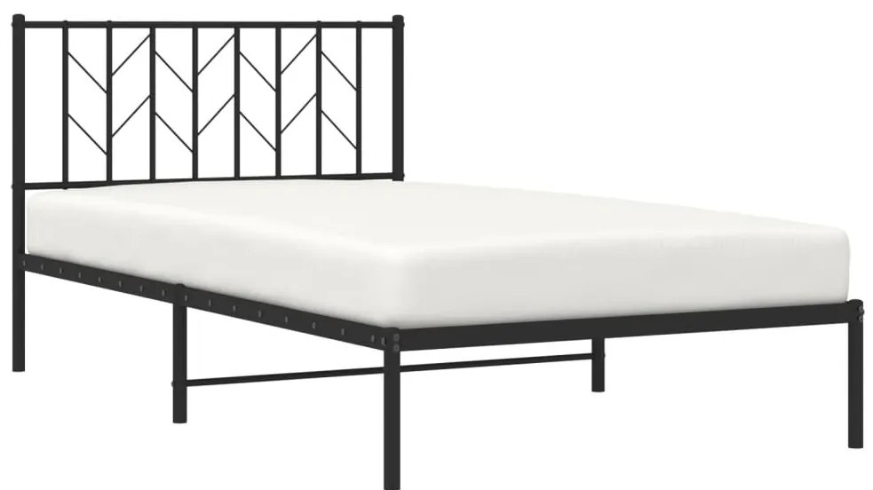 Estrutura de cama com cabeceira 107x203 cm metal preto