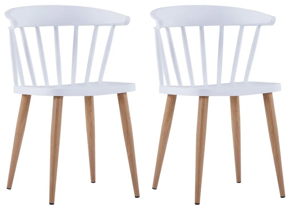 vidaXL Cadeiras de jantar 2 pcs plástico branco