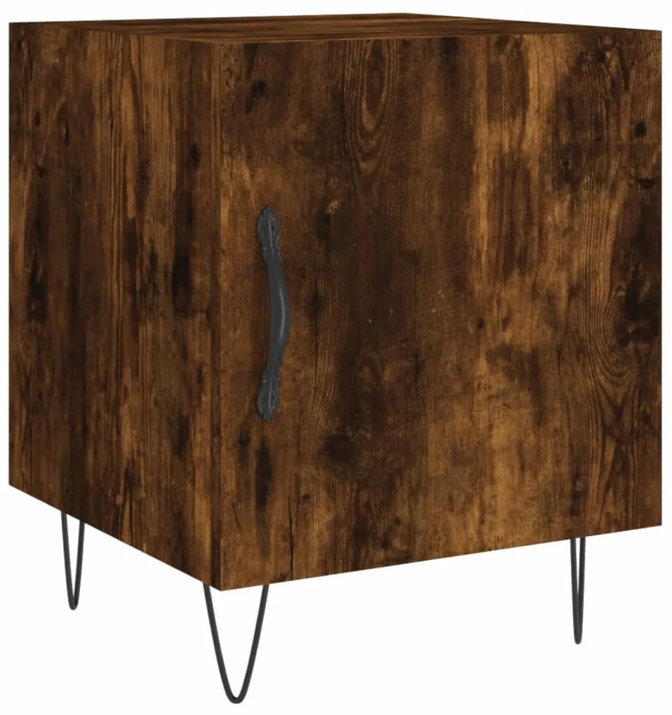 Mesa cabeceira 2pcs 40x40x50cm derivado madeira carvalho fumado