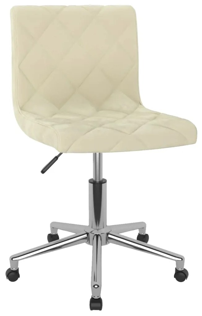 vidaXL Cadeira de jantar giratória veludo cor creme