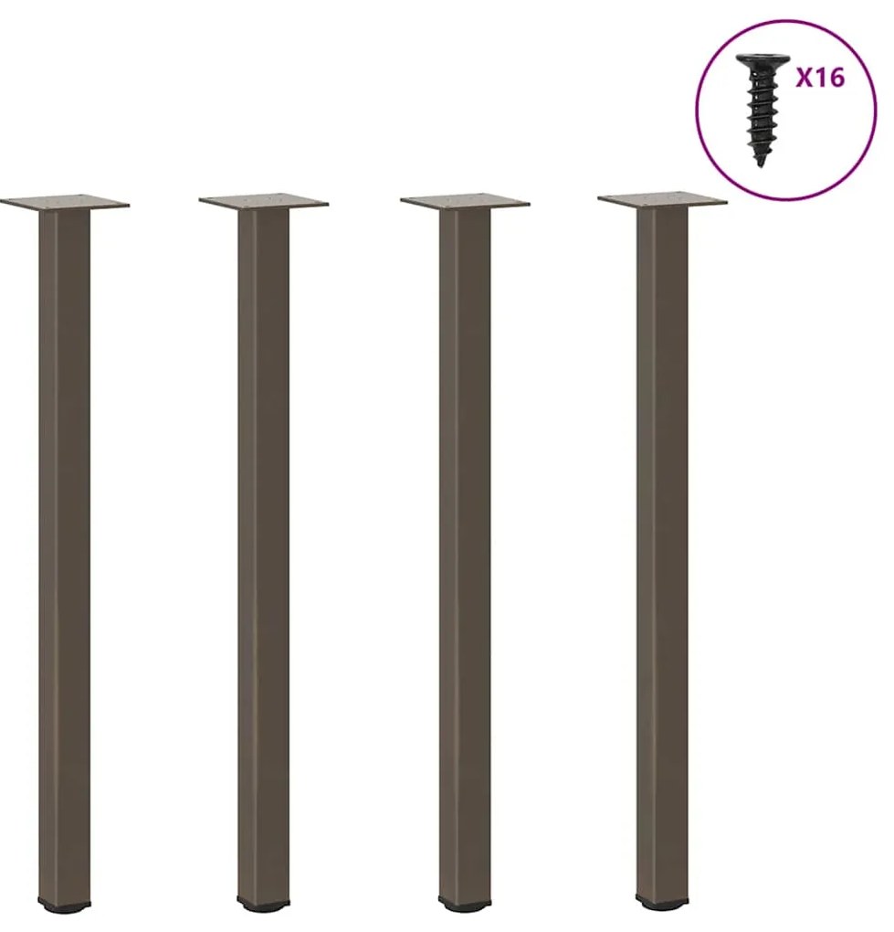 Pés de mesa de console 4 peças aço natural 72-74 cm aço
