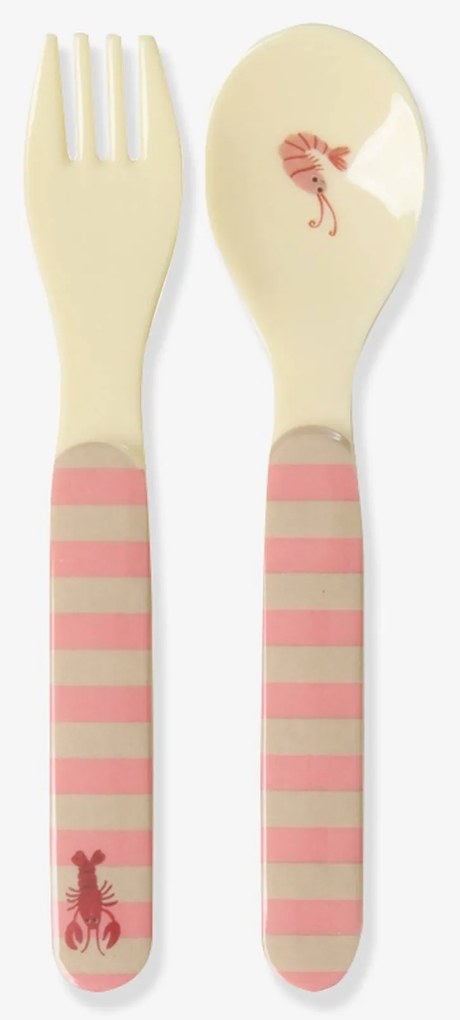 Conjunto de colher e garfo CORAL OCEAN para crianças rice multicolor