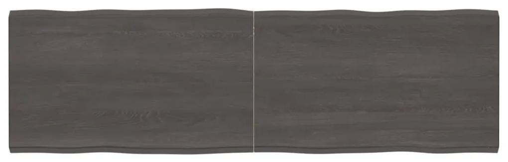 Tampo mesa 200x60x6 carvalho tratado borda viva cinza-escuro