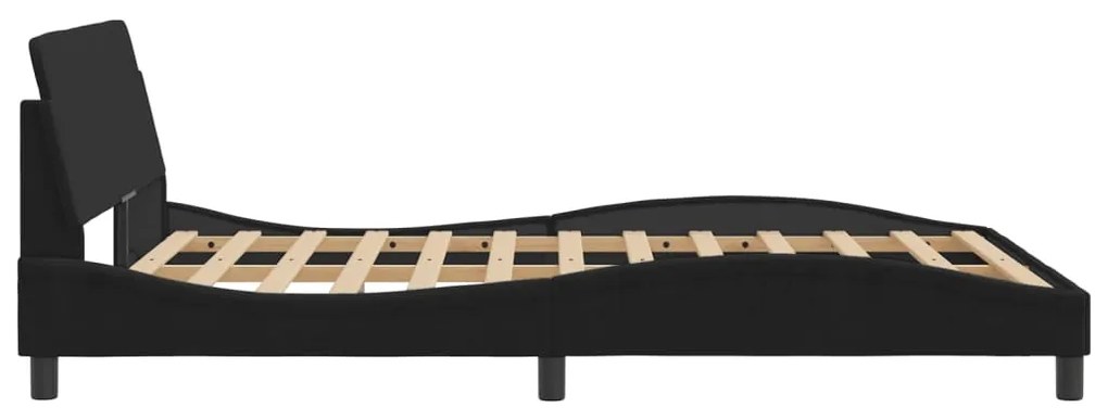 Estrutura de cama sem colchão 140x200 cm veludo preto