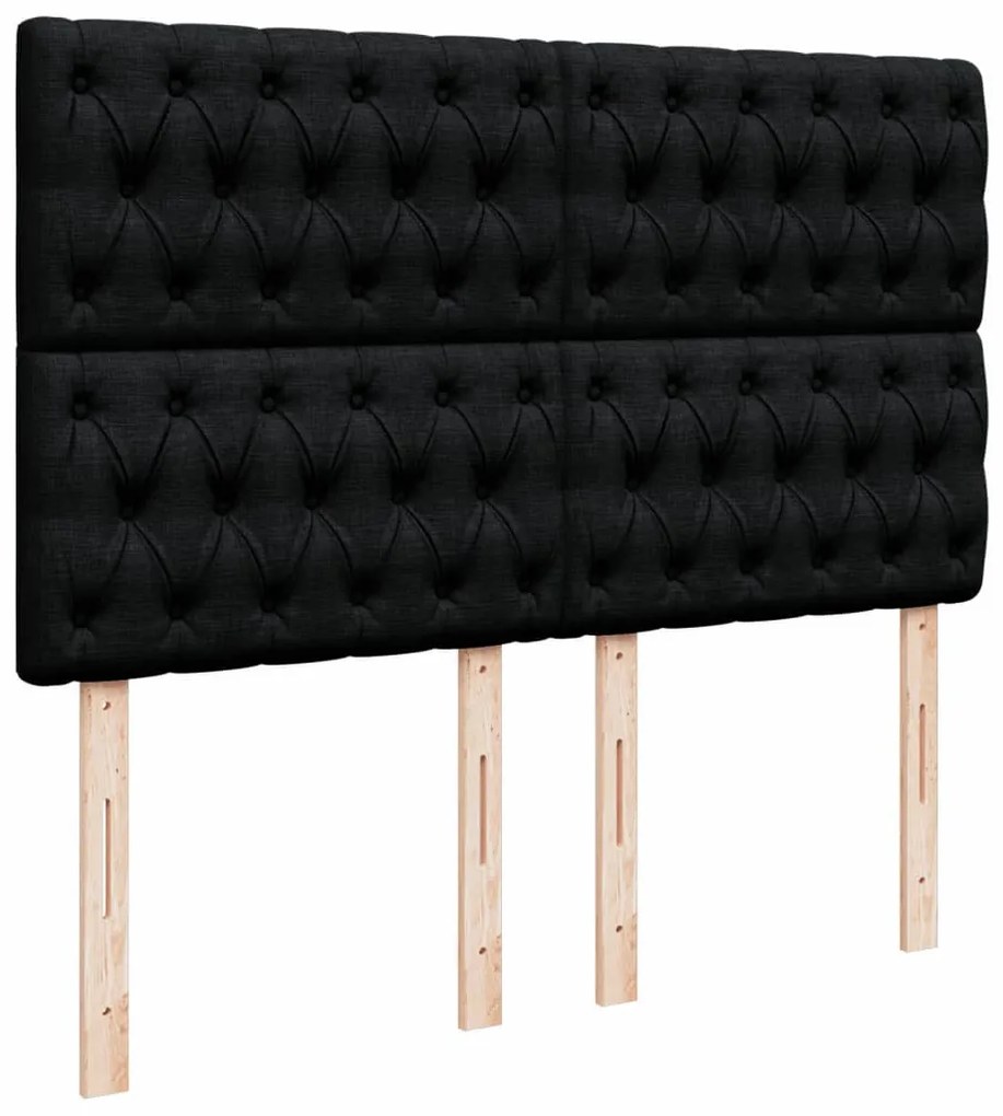 Cama com molas/colchão 160x200 cm tecido preto
