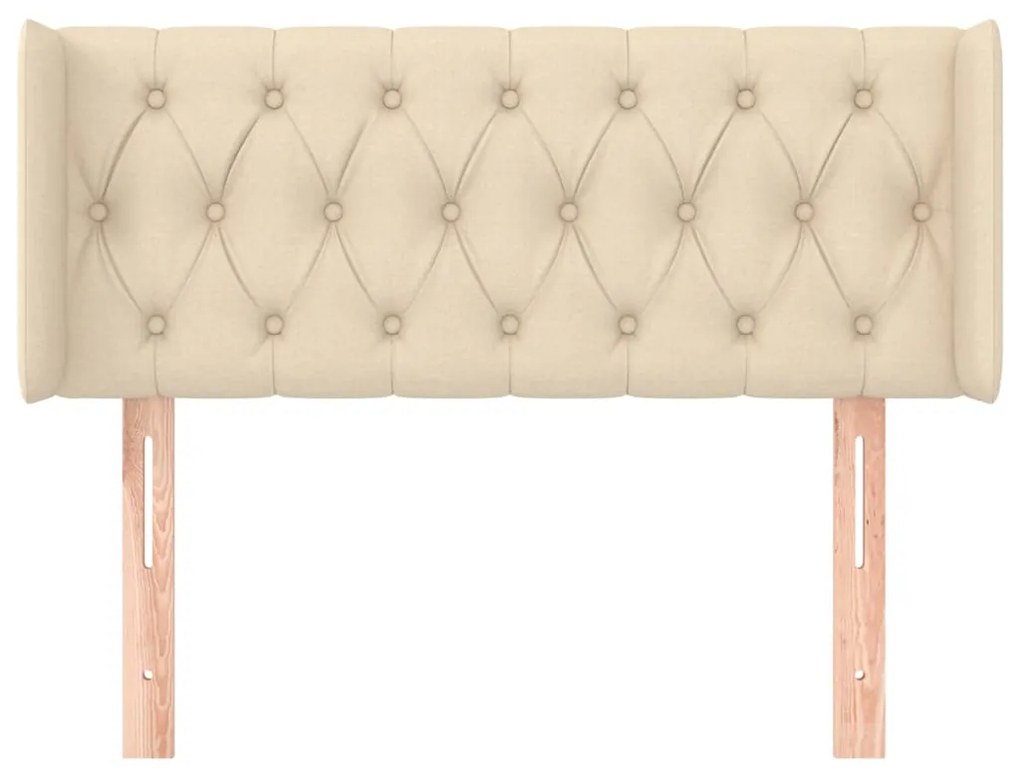 Cabeceira de cama c/ abas tecido 103x16x78/88 cm creme