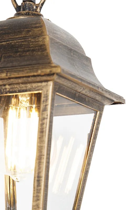 Candeeiro de suspensão clássico para exterior dourado antigo IP44 - Capital Clássico / Antigo