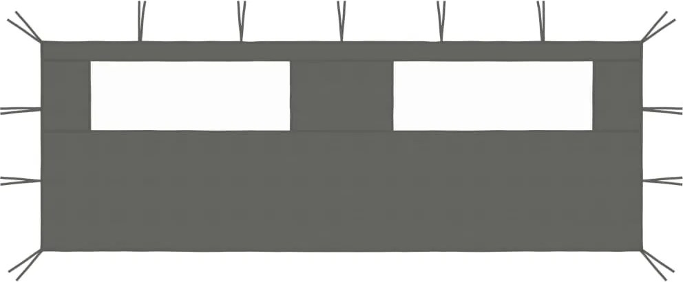 3070415  Gazebo Sidewall with Windows 6x2 m Anthracite (315304)
