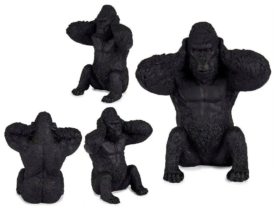 Figura Decorativa Gorila Preto Resina (10 x 18 x 17 cm)