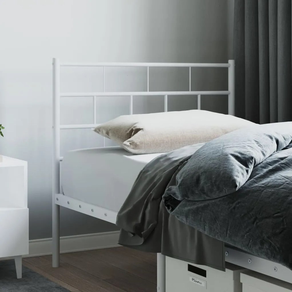 Cabeceira de cama 100 cm metal branco