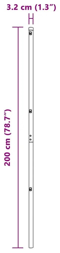 Postes de Cerca 52 pcs Verde Ø32 mm 200 cm Aço Galvanizado