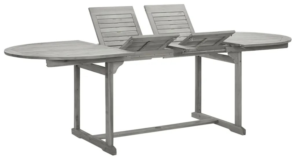 Mesa de jantar p/ jardim (160-240)x100x75 cm acácia maciça