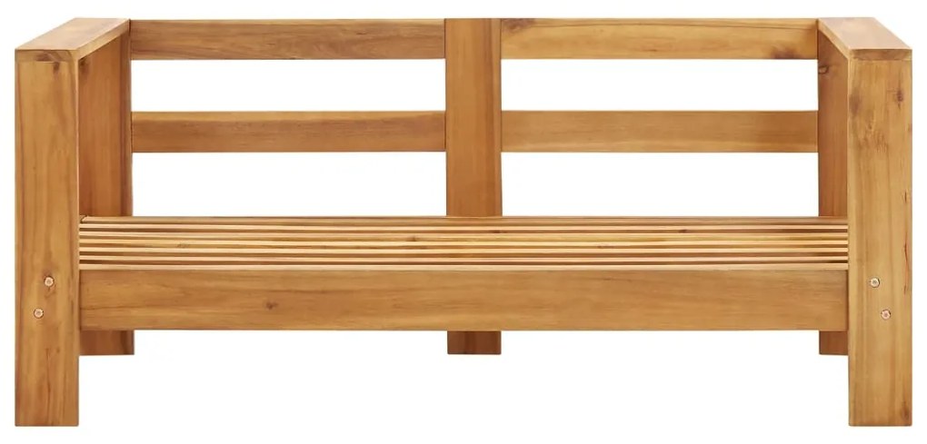 Sofá de jardim c/ almofadão 140 cm acácia maciça branco creme