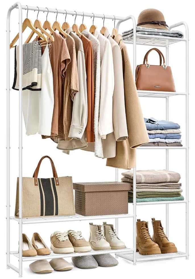 Guarda Roupa de metal 29 x 112 x 158,4 cm com prateleiras branco